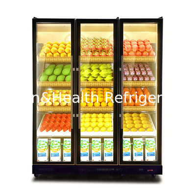 상업용 3중 유리문 다중 LED 조명 음료 냉장 진열 냉동고