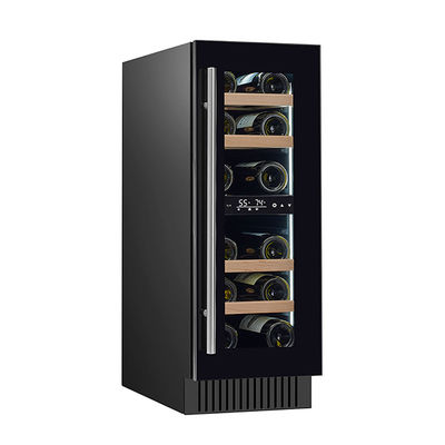 68병 용량 듀얼 온도 존 우드 선반 와인 디스플레이 쿨러