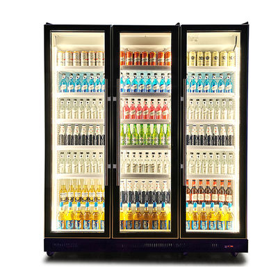 상용 유리 문 수직 복수 조명 음료 냉장 디스플레이 냉장고 냉장고