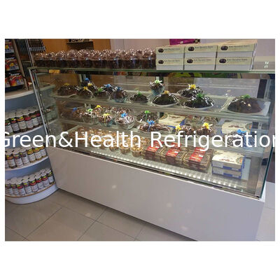 바닥에 서 있는 다중 선반 오른쪽 앵글 케이크 냉장고 디스플레이 냉장고