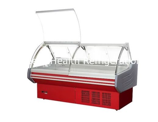 위로 구부려진 유리제 문 샌드위치 가게 전시 냉장고/고기 전시 냉각장치를 드십시오