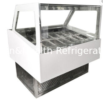 단단한 아이스크림 전시 냉장고/아이스 캔디 물통은 진열장 Gelato 색깔 강철을 가려냅니다