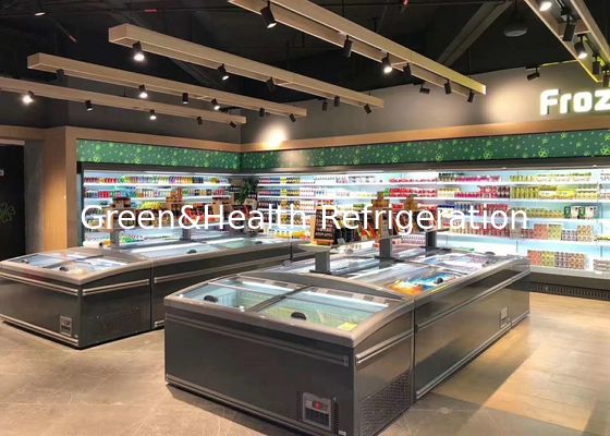 문 광고용 디스플레이 냉장고 캄보 아일랜드 냉장고를 미끄러지게 하는 냉동 식품